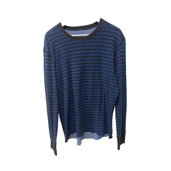 Lululemon Binary Crew Rugged Blue Heathered Black / Heathered Tempest Blue Sz L - Picture 2 of 10